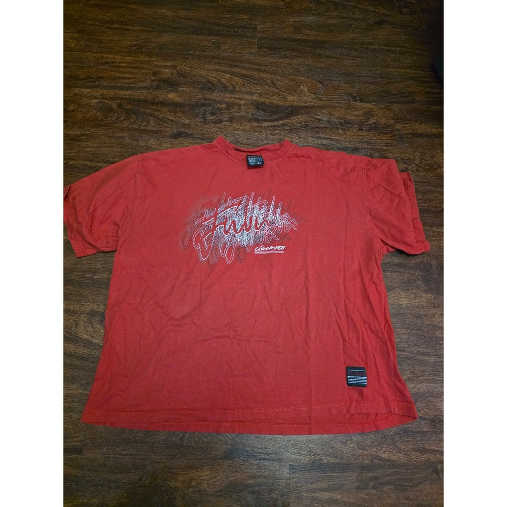 Vintage Y2K FUBU T Shirt XXXL Red Graphic Hip Hop Baggy Streetwear 3XL